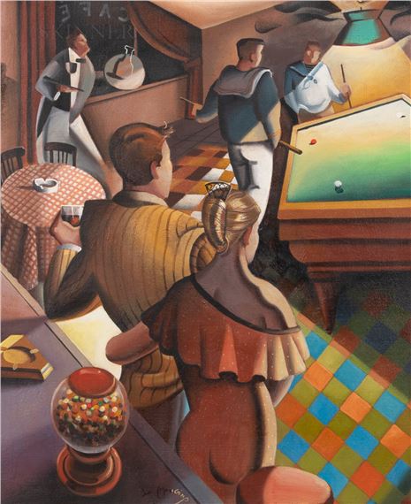 Les Amateurs de Billard, œuvre de Pierre de Mougins